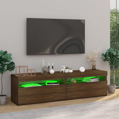 vidaXL Tv-meubelen met LED-verlichting 2 st 75x35x40 cm bruineiken