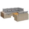 vidaXL 11-delige Tuinset met kussens poly rattan beige