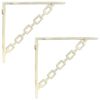 vidaXL Wandplank Beugels 2 st Antiek wit 14,5 x 14,5 x 3 cm Staal