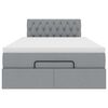 vidaXL Ottoman bed met matras en LED's 120x200 cm stof lichtgrijs