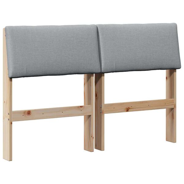 vidaXL Gestoffeerd hoofdbord Lichtgrijs 120 cm Massief grenenhout