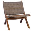 vidaXL Relaxstoel natuurlijk kubu rattan en massief mahoniehout