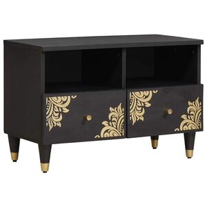 vidaXL TV-kast met lade Zwart 70 x 33 x 46 cm Massief Mango Hout