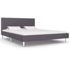 vidaXL Bedframe zonder matras stof 135x190 cm grijs