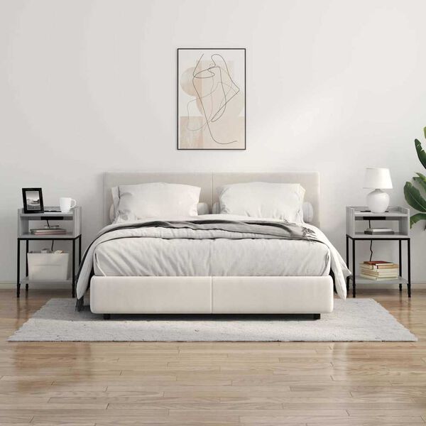 vidaXL Nachtkastje 2 pcs Grijs Sonoma 40 x 40 x 61 cm Bewerkt hout