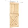 vidaXL Schuifdeur 85 x 210 cm Massief Grenenhout (Niet-Behandeld)