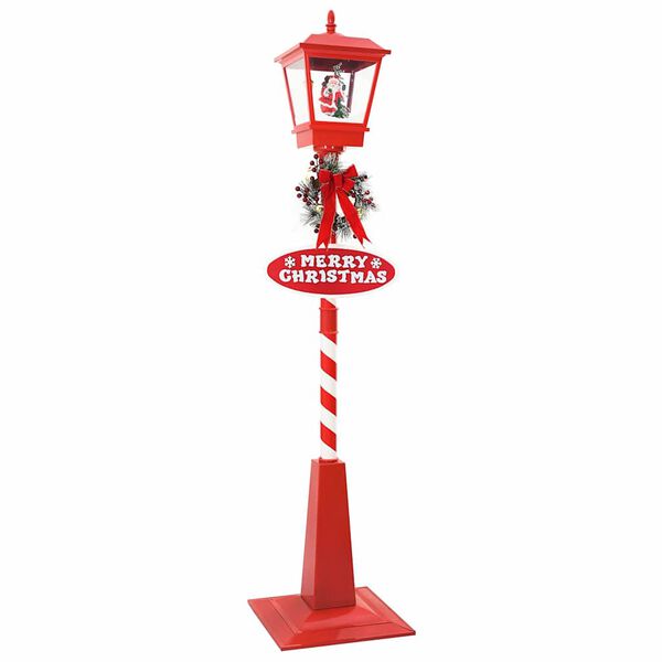 vidaXL Kerststraatlamp met lantaarn Rood 40,5x40,5x180cm Kunststof