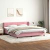vidaXL Boxspring met matrassen fluweel roze 180x210 cm