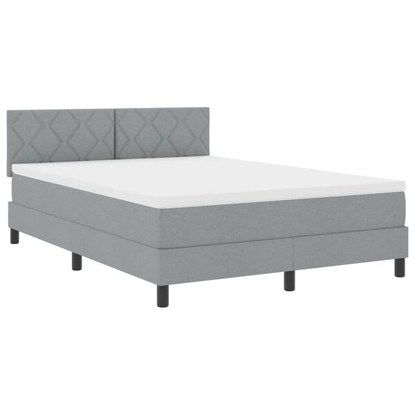 vidaXL Boxspringbed met matras Lichtgrijs 160 x 200 cm Stof