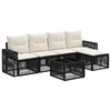 vidaXL Tuinbankenset 6 pcs Zwart en Cream Wit poly rattan