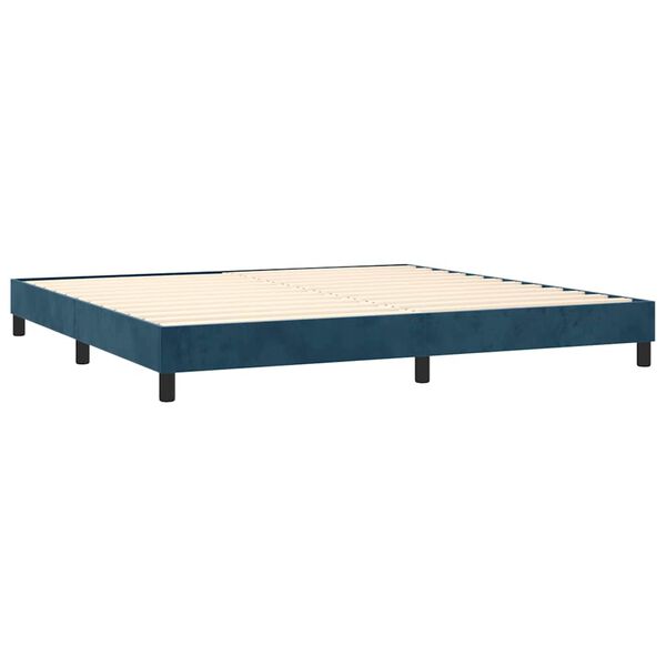 vidaXL Boxspring met matras fluweel donkerblauw 200x200 cm