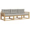 vidaXL Buiten bankenset 3 st Wit en Lichtgrijs Polyester