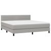 vidaXL Boxspring met matras stof lichtgrijs 160x200 cm