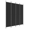 vidaXL Kamerscherm met 4 panelen 200x220 cm stof zwart