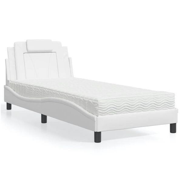 vidaXL Bed "Viana" met matras kunstleer wit 80x200 cm