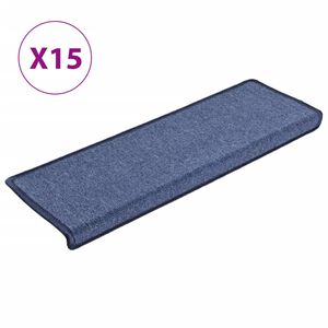 vidaXL Trapmatten 15 st 65x21x4 cm Blauw Rechthoekige Rand