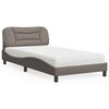 vidaXL Bed met matras "Hvar" stof taupe 100x200 cm