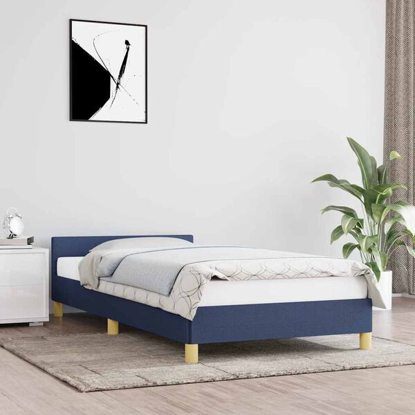 vidaXL Bedframe met hoofdeinde zonder matras 80x200 cm stof blauw