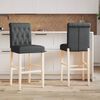 vidaXL Barstoelen 2 st massief rubberhout en stof