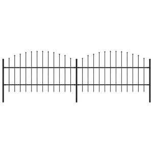 vidaXL Tuinhek met speerpunt staal 359x100 cm zwart