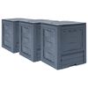 vidaXL Compostbakken 3 st 780 L 60x60x73 cm grijs