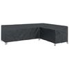 vidaXL Meubelhoes 286 x 222 x 80 cm L-vorm Waterdicht Zwart