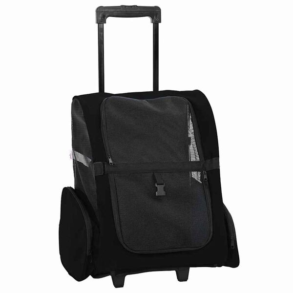 vidaXL Huisdierentrolley 3-in-1 48x32x(57-106) cm oxford stof zwart