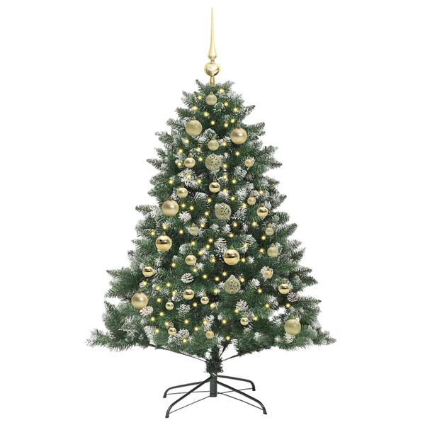 vidaXL Kunstkerstboom met 150 LED Groen 150 cm PVC en Plastic en Staal