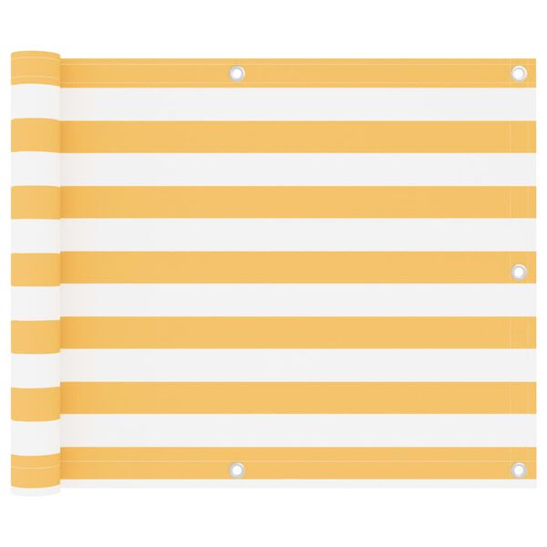 vidaXL Balkonscherm 75x600 cm oxford stof wit en geel