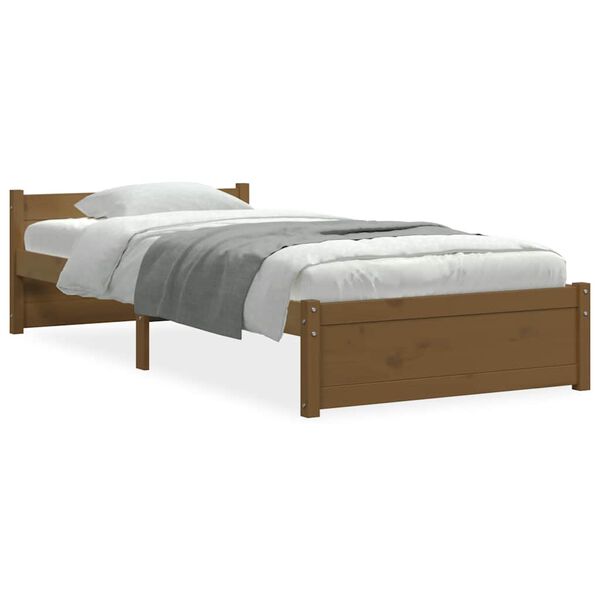 vidaXL Bedframe massief hout honingbruin 75x190 cm
