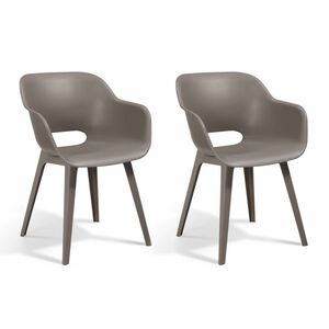 Keter Tuinstoelen Akola 2 st cappuccinokleurig