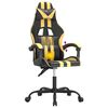 vidaXL Gamestoel draaibaar kunstleer zwart en goudkleurig