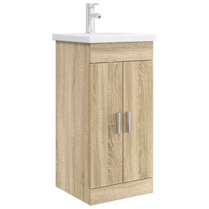 vidaXL Badkamermeubel met Wasbak Sonoma Eiken 42 x 40 x 84,5 cm