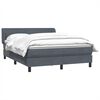 vidaXL Boxspring met matras fluweel donkergrijs 160x220 cm