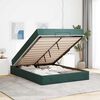 vidaXL Bedframe met matras met matras 2 pcs Groen Fluweel