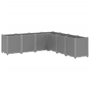 vidaXL Plantenbak 160x160x53 cm polypropeen lichtgrijs