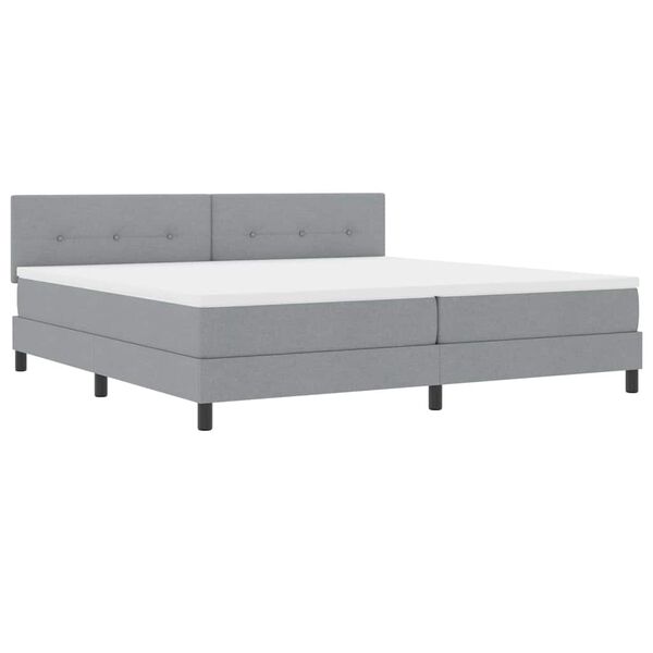 vidaXL Boxspringbed met matras Lichtgrijs 200 x 200 cm Stof