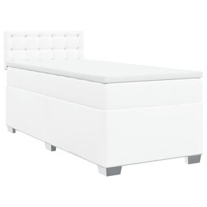 vidaXL Boxspring met matras kunstleer wit 80x200 cm