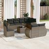 vidaXL 9-delige Loungeset met kussens poly rattan grijs