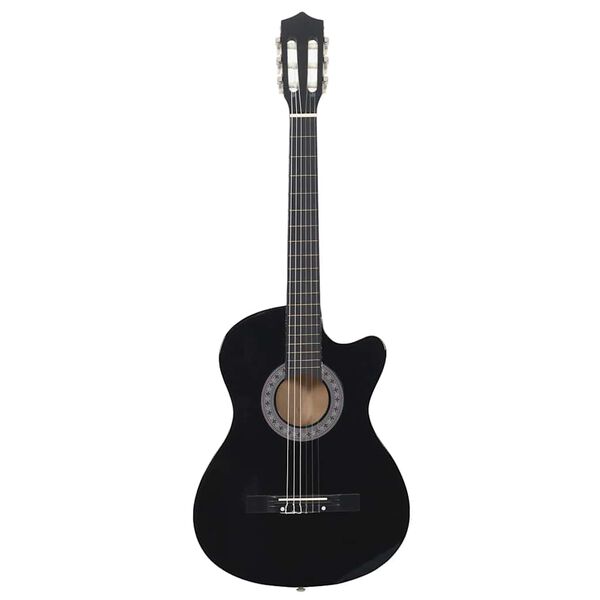 vidaXL Gitaar cutaway met 6 snaren western klassiek 38" zwart