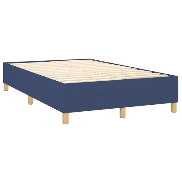 vidaXL Boxspring met matras stof blauw 120x200 cm