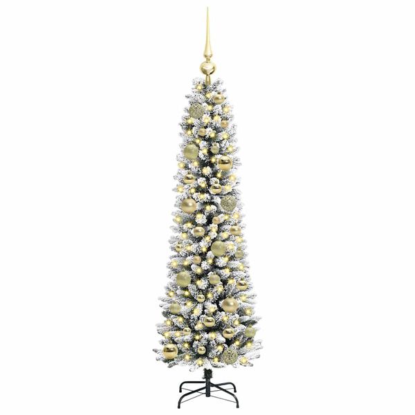 vidaXL Kunstkerstboom met 150 LED Wit 120 cm PVC en Metaal en Plastic