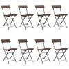 vidaXL Bistrostoelen 8 st inklapbaar poly rattan en staal bruin