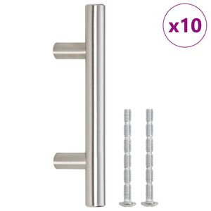 vidaXL Handvatten 10 st 64 mm roestvrij staal zilverkleurig