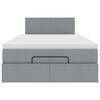 vidaXL Ottoman bed met matras en LED's 120x200 cm stof lichtgrijs