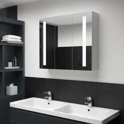 vidaXL Badkamerkast met spiegel en LED 89x14x62 cm