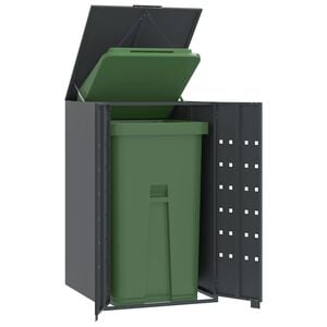 vidaXL Opbergruimte voor enkele afvalbak antraciet 69x79x117 cm staal