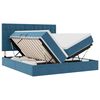 vidaXL LED Opslagbed met Matras Donkerblauw 200 x 200 cm Fluweel