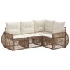 vidaXL Tuinbankenset 4 st Beige en Cr&egrave;me Wit poly rattan