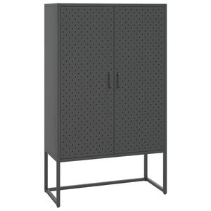 vidaXL Hoge kast 80x35x135 cm staal antracietkleurig